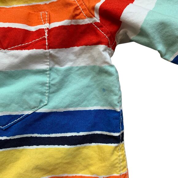 Hanna Andersson striped short sleeve button up shirt - Picture 5 of 9